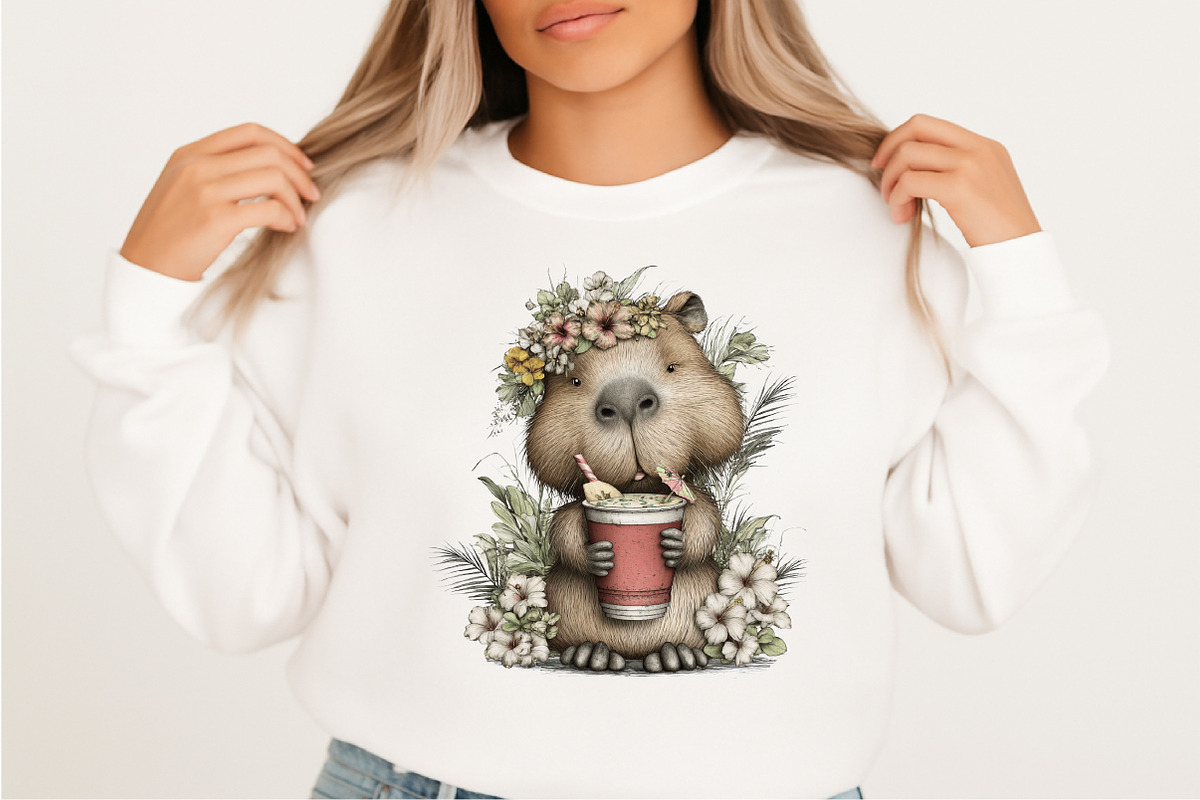 Summer Funny Capybara Clipart Bundle, an Illustration by SVGArt (Photo 8 of 9)