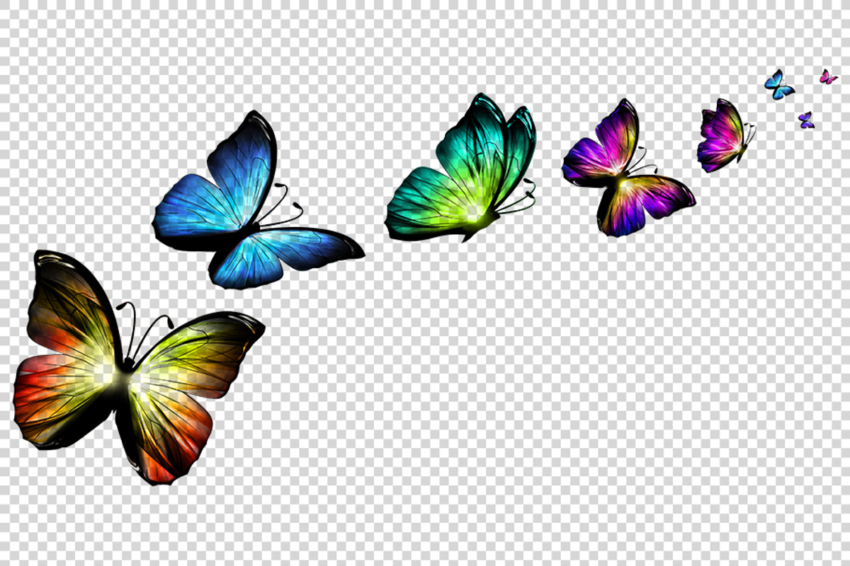 3D Neon Butterflies, an Animal Illustration by BazziBa♥ (Photo 3 of 7)