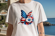 Watercolor Patriotic Butterfly Subl, an Illustration by SVGArt (Thumbnail 7 of 8)