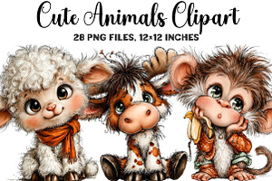 Cute Animals Clipart, an Animal Illustration by DreamArtGraphic