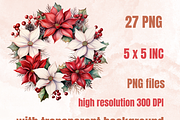 Watercolor Christmas Wreath Clipart, an Illustration by GiraffeCreative (Thumbnail 2 of 9)