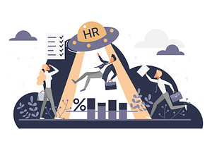 Human resources cloud recruitment, a Person Illustration by Lemberg Vector