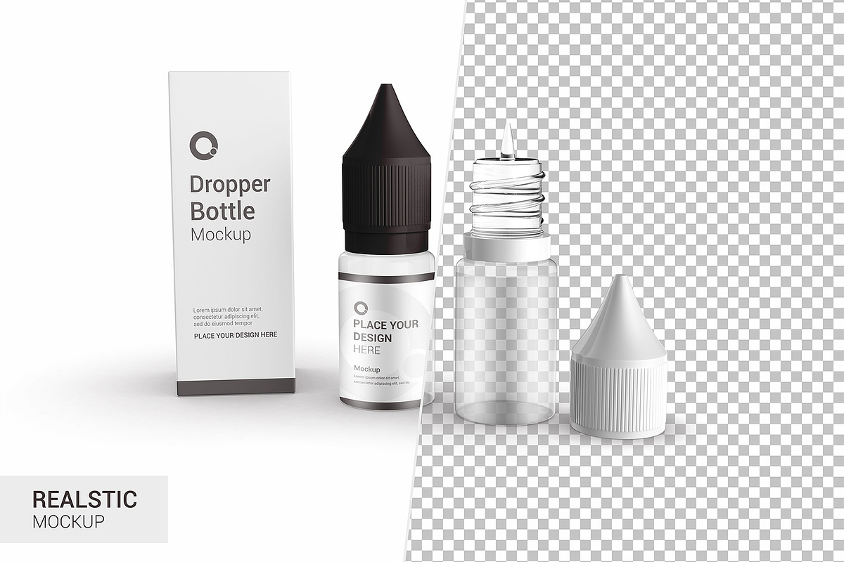 Dropper Bottle with Box Mockup, a Product Mockup by graphypix (Photo 2 of 3)