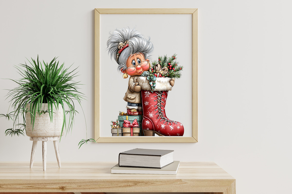 Christmas Grandma Clipart, an Illustration by Libby Wishes (Photo 6 of 6)