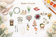 Vintage Botanical Wedding Clipart, an Illustration by Artnoy (Thumbnail 7 of 8)
