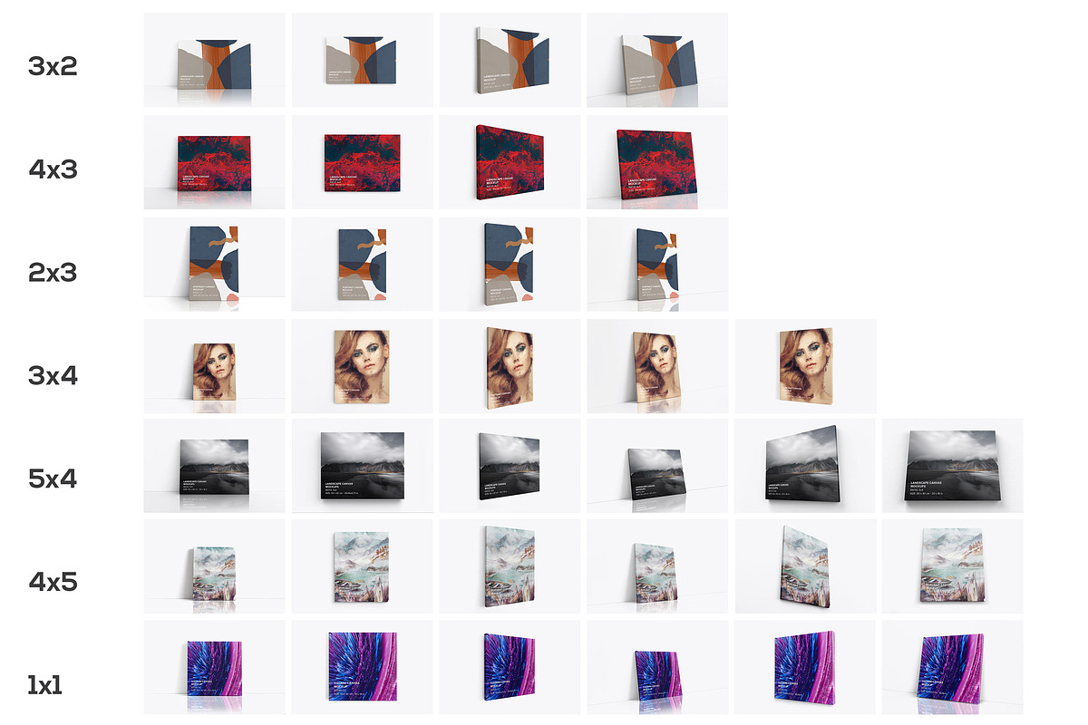 Canvas Mockups Bundle 01, a Merchandise Mockup by Mockups by Carlos Viloria (Photo 2 of 53)