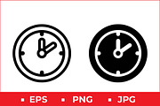 Stylized Clock Vector Icon Graphic, a Solid Icon by Artonix (Thumbnail 1 of 2)