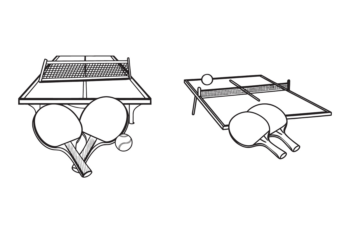 Table Tennis Vector Illustrations, an Object Graphic by Billah Hub (Photo 2 of 3)