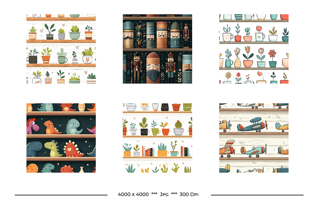 Stuff of Shelves Bundle, a Pattern Graphic by karenfoleyphoto (Photo 7 of 9)