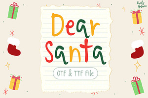 Dear Santa | Handwriting font, a Handwritten Font by LivelyAutumn11.11