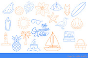SUMMER VIBES - Simple - 42 Vectors, a Seasonal Illustration by Une Affaire de Filles (Thumbnail 2 of 3)