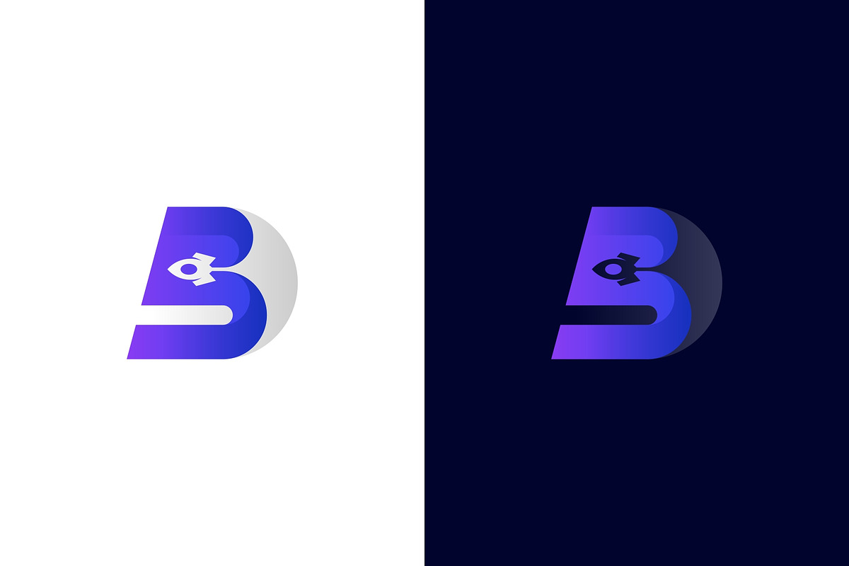 Modern Gradient Letter B with Rocket, a Branding & Logo Template by Artnivora.Std (Photo 2 of 3)