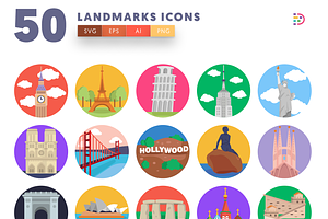 50 Landmarks Icons