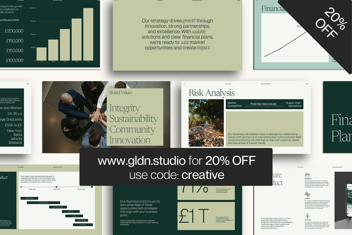 Business Plan Template Presentation, a Presentation Template by GLDN Studio (Photo 4 of 10)