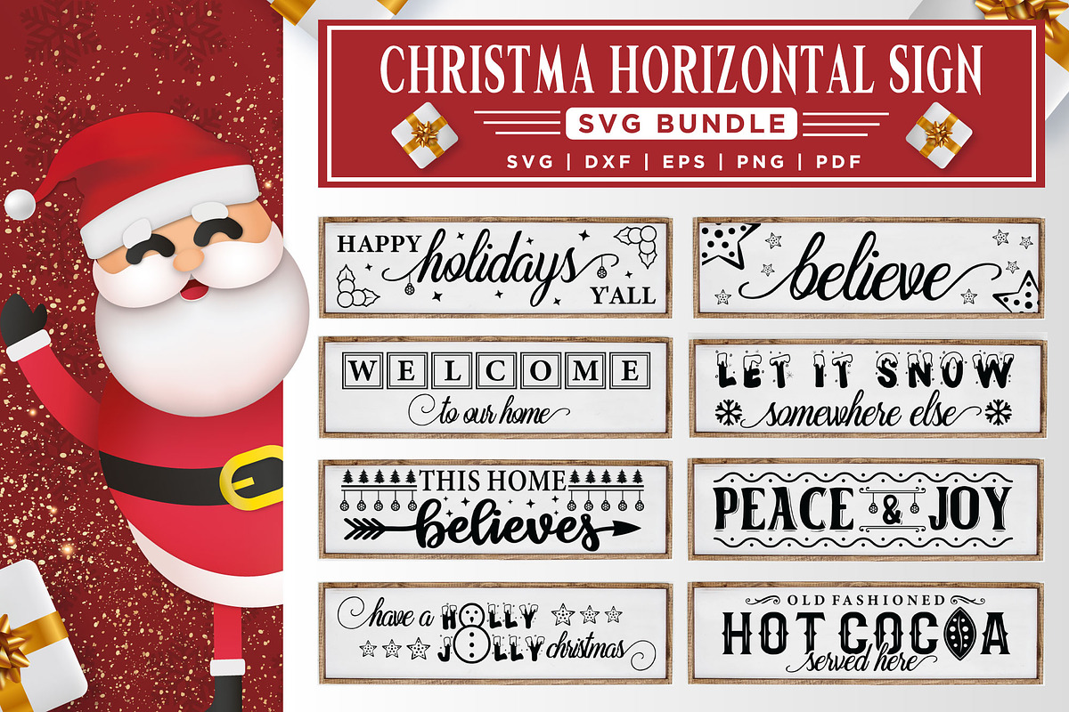 Christmas Sign SVG Bundle, a Graphic by CraftlabSVG