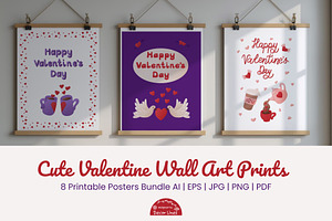 Cute Valentine Wall Art Prints