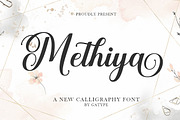 Methiya, a Script Font by Gatype (Thumbnail 1 of 5)
