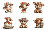Whimsical Easter Highland Cow Clipar, an Illustration by CreationArt (Thumbnail 7 of 7)