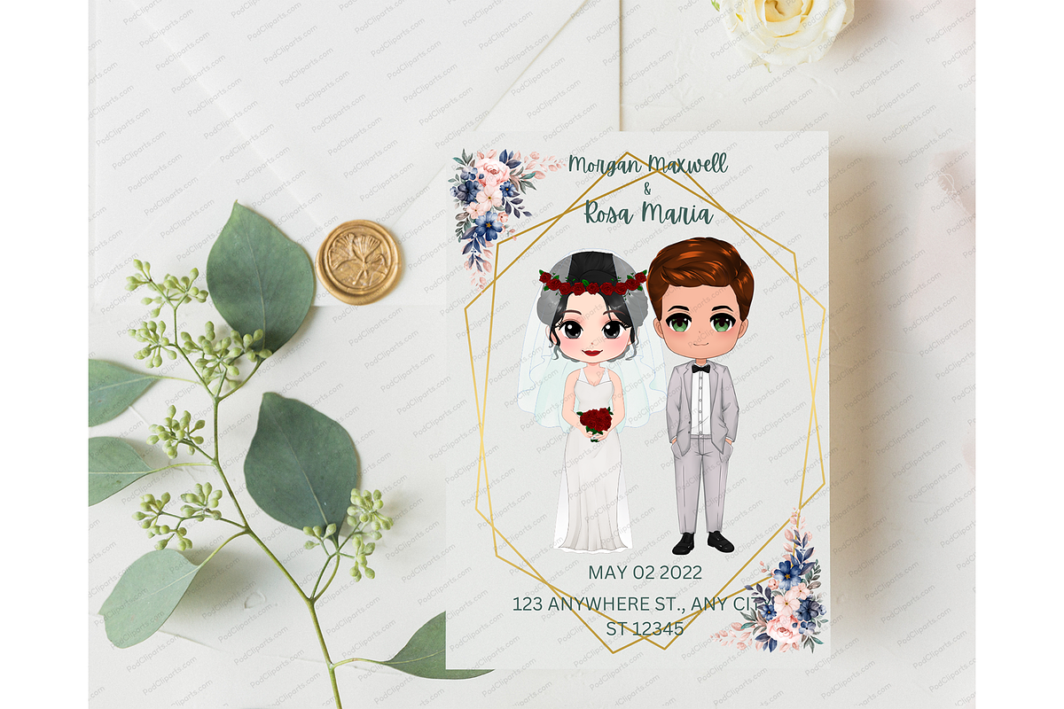 Bride and Groom couple clipart PNG, a Person Illustration by Podcliparts (Photo 7 of 8)