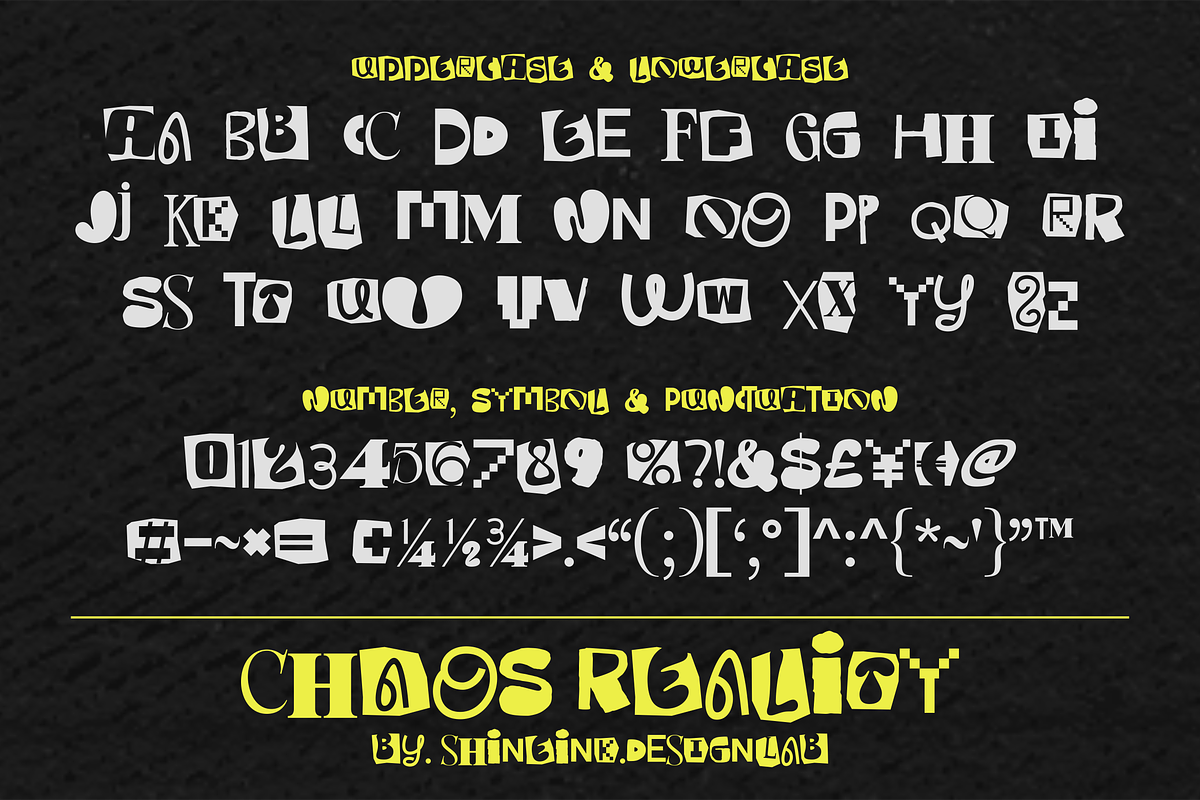 Chaos Reality – Experimental Font, a Handwritten Font by shineink.designlab (Photo 11 of 12)