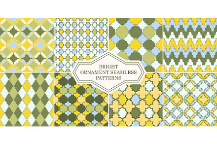 Vintage mosaic seamless patterns