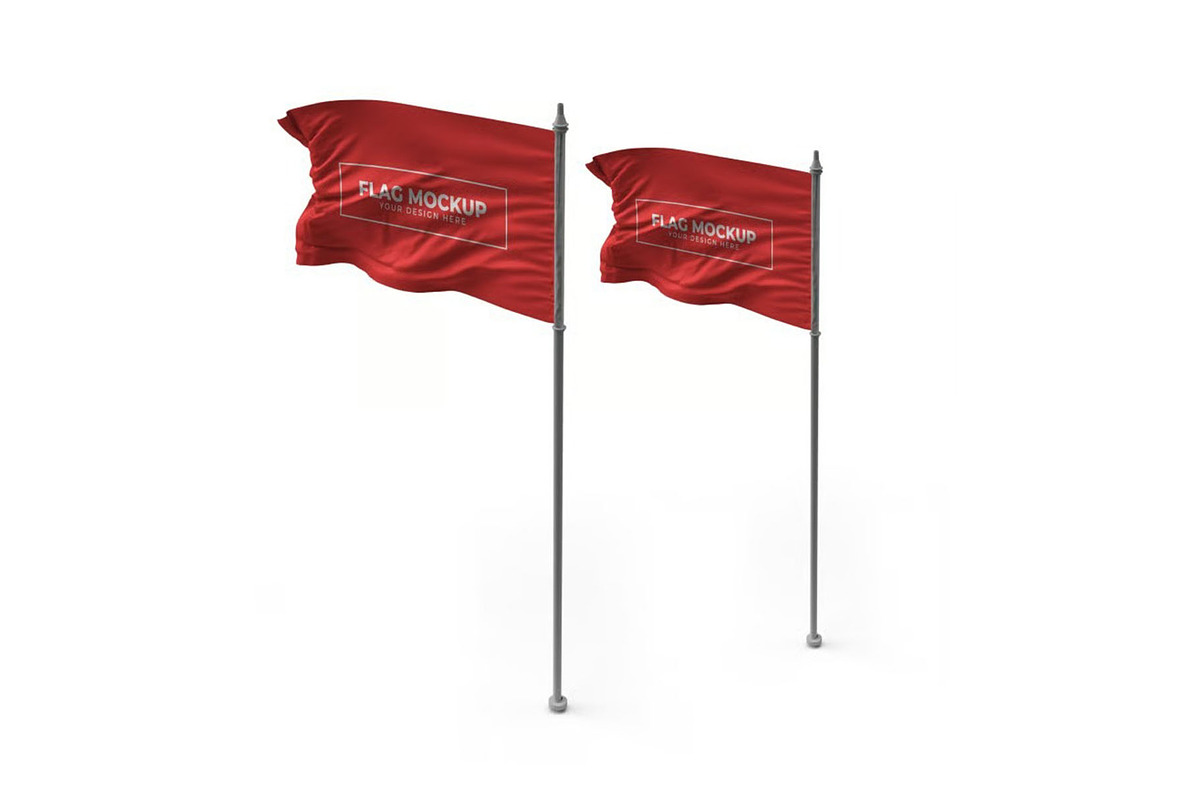 Waving Flag Mockup Template Set, an Advertising Mockup by DesignRushMarket (Photo 2 of 11)