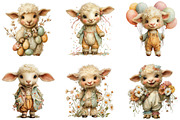 Watercolor Easter Sheep Clipart, an Illustration by CraftArtStudio (Thumbnail 2 of 6)