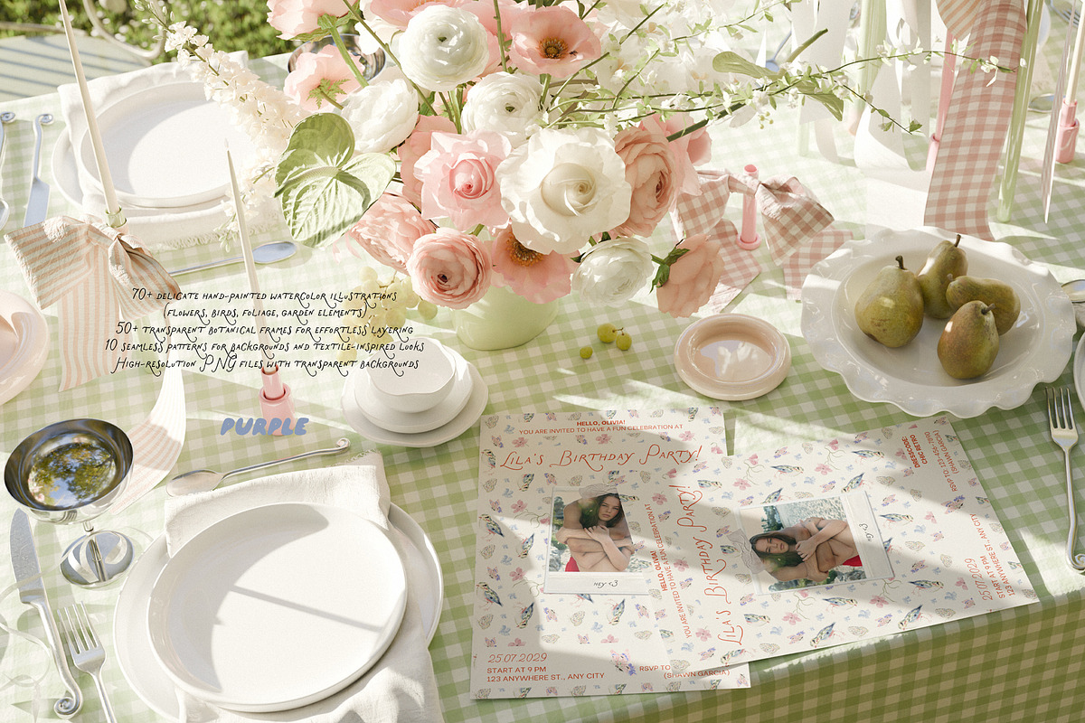 Eden Garden: Watercolor Clipart, an Object Graphic by Purple (Photo 10 of 11)