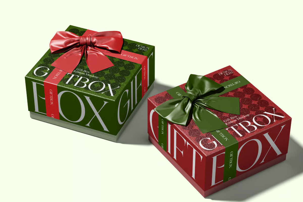 Elegant Gift Box Package Mockup, a Packaging Mockup by graphicsauce (Photo 1 of 4)