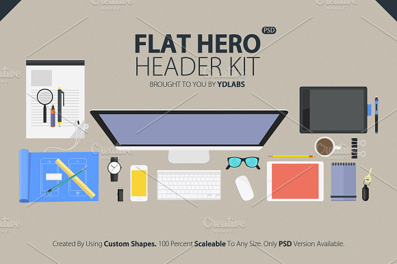 Flat Hero Header Kit preview 3