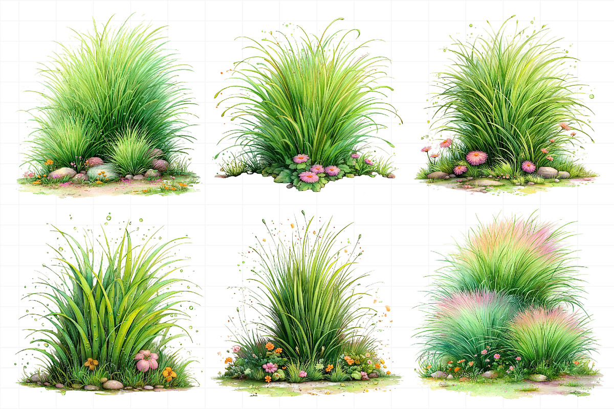 Watercolor Spring Green Grass Clipar, an Illustration by Daily.Designs (Photo 4 of 8)