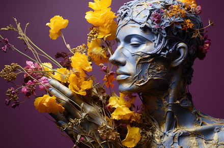 Artistic metal sculpture adorned wit, an Abstract Photo by Perpis