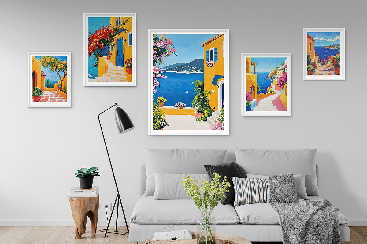 Sunny Coastal Village Art Collection, a Decorative Illustration by Housui Patterns (Photo 9 of 9)