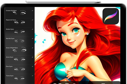 Procreate Cartoon Princess Eye Stamp