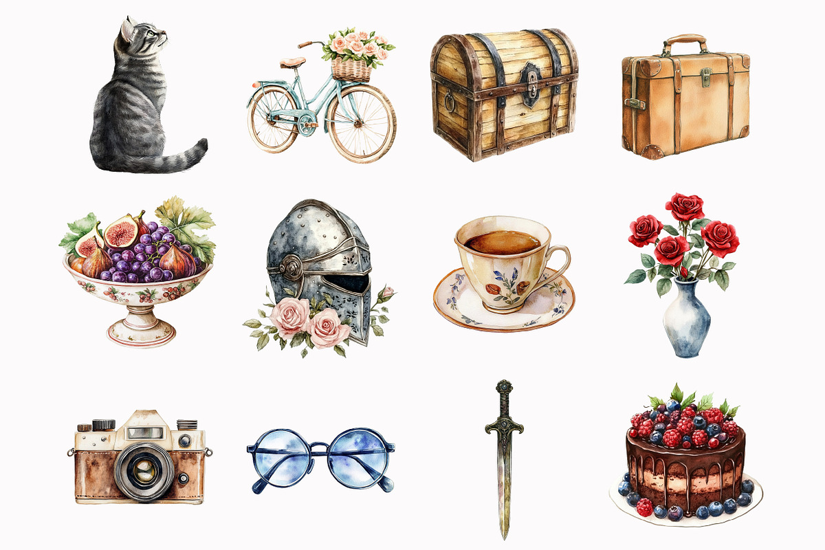 Watercolor Medievalcore Clipart, an Illustration by Design Market (Photo 4 of 5)