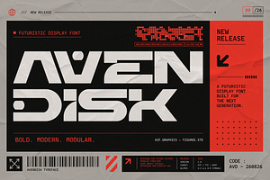 Avendisk – Bold Futuristic Font, a Sans Serif Font by figuree studio