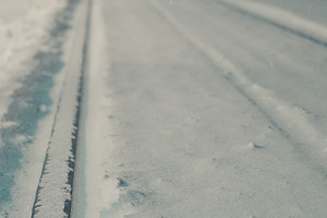 Train Tracks covered in snow