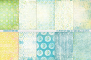 Shabby Chic Floral Digital Papers, a Pattern Graphic by Carrie Stephens Art (Thumbnail 1 of 6)