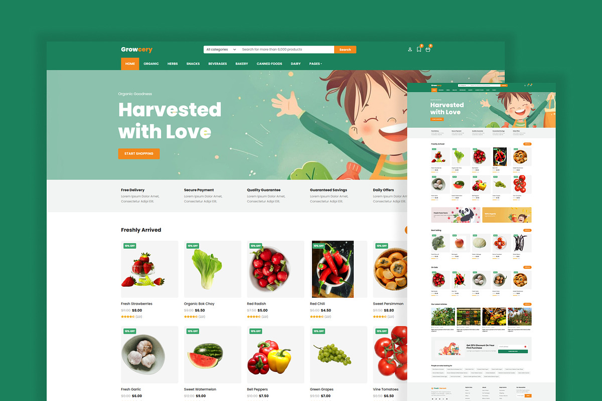 Growcery ECommerce HTML Template, a Bootstrap Template by TemplatesJungle (Photo 1 of 4)