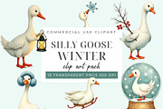 Silly Goose Winter Clipart PNG, an Object Graphic by Printable Pretty Studio (Thumbnail 1 of 5)