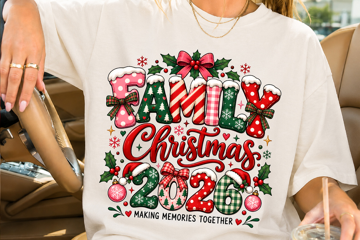 Family Christmas 2026 Sublimation, a Seasonal Illustration by Creative Art (Photo 2 of 3)
