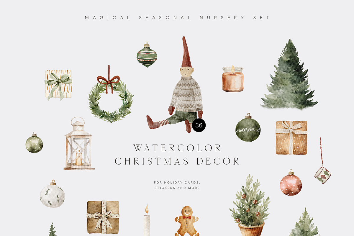 MY FIRST CHRISTMAS Watercolor Set, a Decorative Illustration by Muse Artist (Photo 7 of 25)