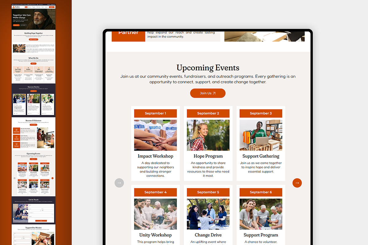 Homeless Shelter / Volunteer Website preview 6