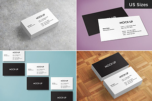 Business Card Mockups - US Sizes