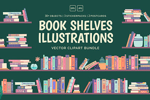 Book Shelves Illustration, a Graphic by 35lab