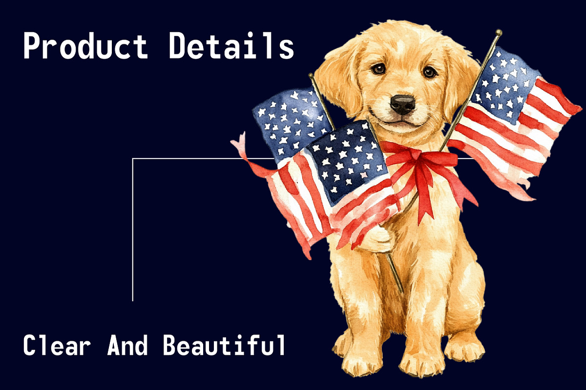 Patriotic Dog 4th of July Clipart, a Seasonal Illustration by CitraGraphics (Photo 6 of 6)
