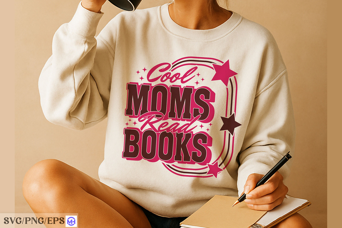 Cool Moms Read Books Mama Mom Mother, a Graphic by mh_arif (Photo 3 of 4)
