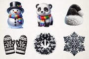 Black And White Christmas  Clipart, an Illustration by RobertsArt (Thumbnail 5 of 5)