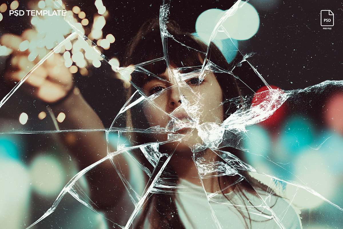 Broken Glass Effect 3 PSD Template, a Layer Style Add-On by iHemalaya (Photo 3 of 4)