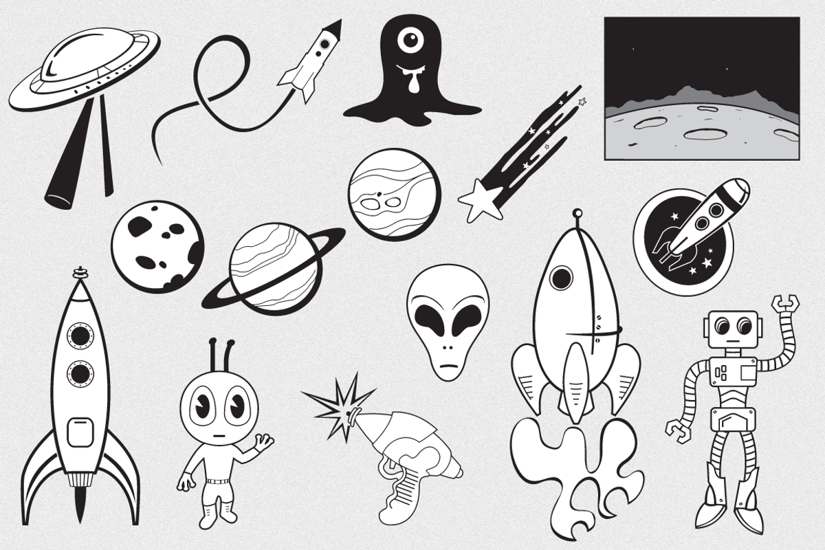 Space Vector Pack, an Illustration by blacksheepsupply (Photo 1 of 2)